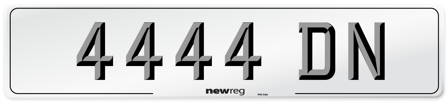 4444 DN Number Plate from New Reg